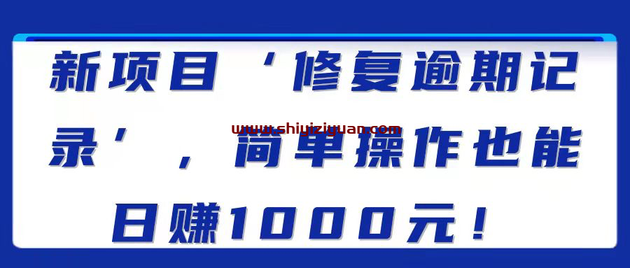图片[1]_新项目“修复逾期纪录”简单操作也能日赚1000元