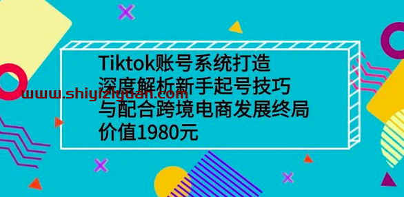 Tiktok账号系统打造,深度解析Tiktok新手起号技巧与配合跨境电商发展终局价值1980元_拾壹资源网