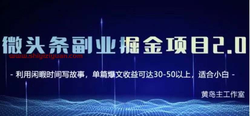 黄岛主 · 微头条副业项目训练营2.0_拾壹资源网