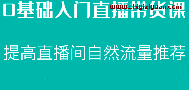 0基础入门直播带货课，直播节奏打动客户，提高直播间的自然流量推荐_拾壹资源网