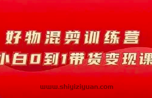 万三好物混剪训练营：小白0到1带货变现课_拾壹资源网