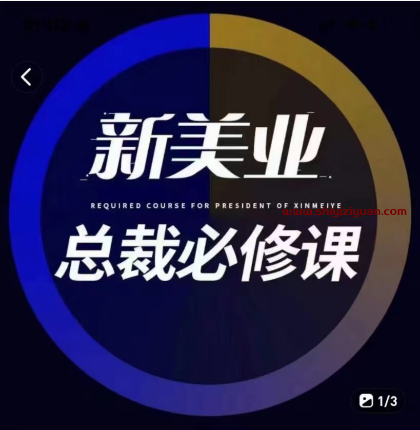 美业实体总裁必修课_拾壹资源网