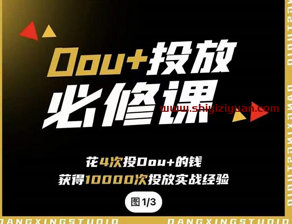 代同学DOU+投放训练营，用付费流量撬动大额自然流量，过得超额变现转化_拾壹资源网