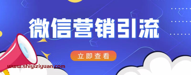 微信营销策划引流系列课程，每天引流100精准粉_拾壹资源网