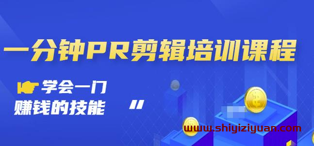 抖音视频一分钟PR剪辑培训:学会一门赚钱的技能,每节课短小精悍_拾壹资源网