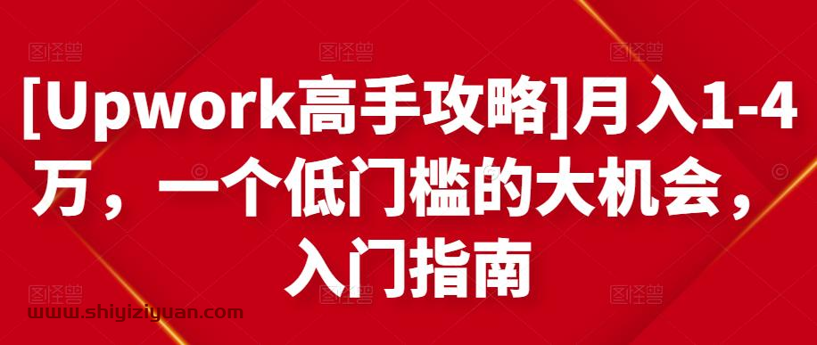 [Upwork高手攻略]月入1-4万，一个低门槛的大机会，入门指南_拾壹资源网