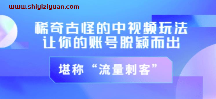 不讲李·稀奇古怪的冷门中视频冷门玩法，让你的账号脱颖而出，成为流量刺客！（图文+视频）_拾壹资源网