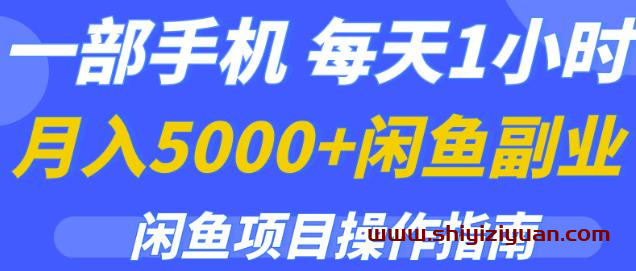 一部手机，每天1小时，月入5000+的闲鱼副业项目操作指南_拾壹资源网