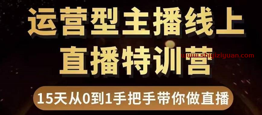 慧哥直播电商运营型主播特训营,0基础15天手把手带你做直播带货_拾壹资源网