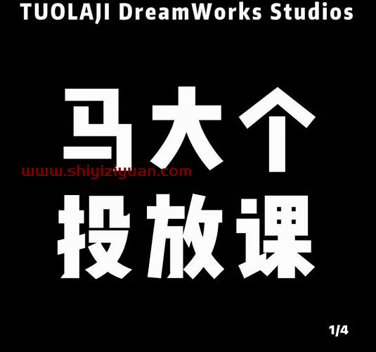 马大个短视频投放课,马大个视角的投放逻辑,32分钟讲清楚投放所有逻辑_拾壹资源网