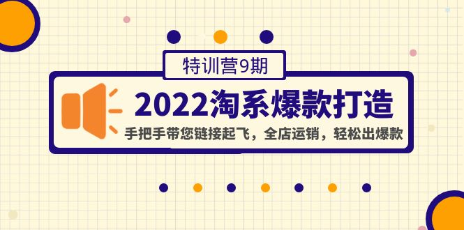 2022淘系爆款打造特训营9期,带您链接起飞,全店运销,轻松出爆款_拾壹资源网
