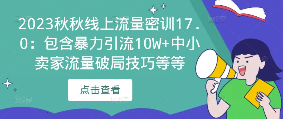 2023秋秋线上流量密训17.0：包含暴力引流10W+中小卖家流量破局技巧等等_拾壹资源网