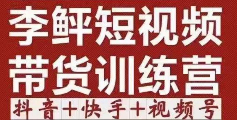 李鲆·短视频带货训练营(第12期),低投入、低风险、比较容易上手,收益巨大_拾壹资源网