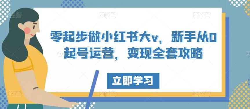 零起步做小红书大v,新手从0起号运营,变现全套攻略_拾壹资源网