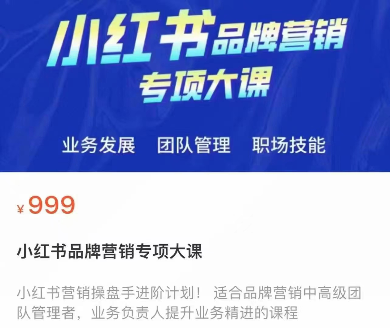 小红书品牌营销专项大课_拾壹资源网