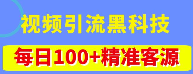视频引流黑科技玩法，不花钱推广，视频播放量达到100万+，每日100+精准客源_拾壹资源网