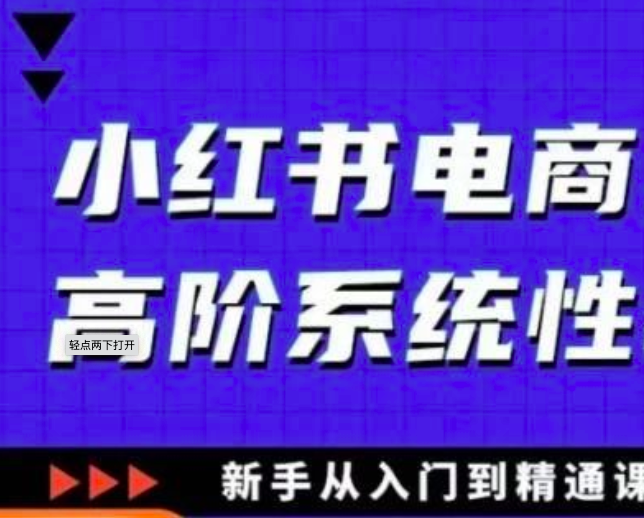 小红书电商高阶系统教程，新手从入门到精通系统课_拾壹资源网