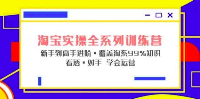 淘宝实操全系列训练营 新手到高手进阶·覆盖淘系99%知识 看透·对手 学会运营_拾壹资源网