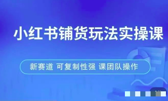小红书铺货玩法实操课,流量大,竞争小,非常好做,新赛道,可复制性强,可团队操作_拾壹资源网