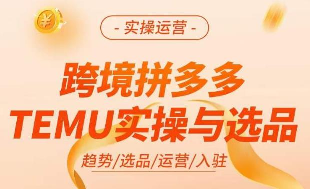 跨境拼多多TEMU实操与选品，​掌握平台运营方法技巧，选品避坑12条标准，爆款的底层思路等_拾壹资源网