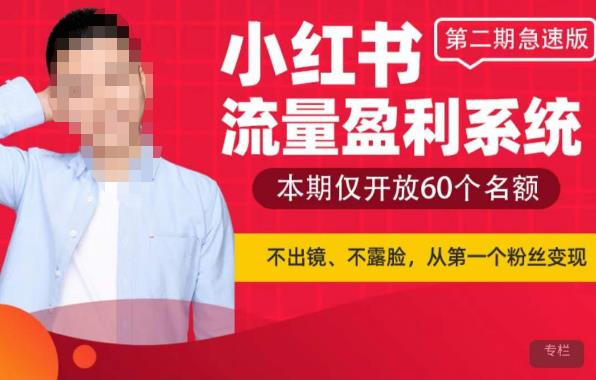 小红书流量盈利系统(第二期急速版),不出境,不露脸,轻松把流量变成米_拾壹资源网
