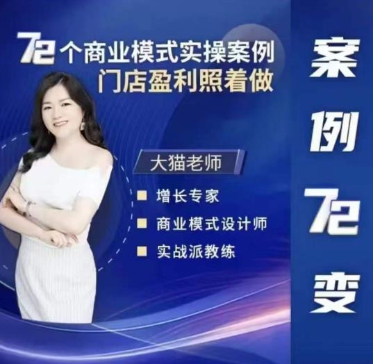 大猫老师案例72变,72个商业模式实操案例,门店盈利照着做_拾壹资源网