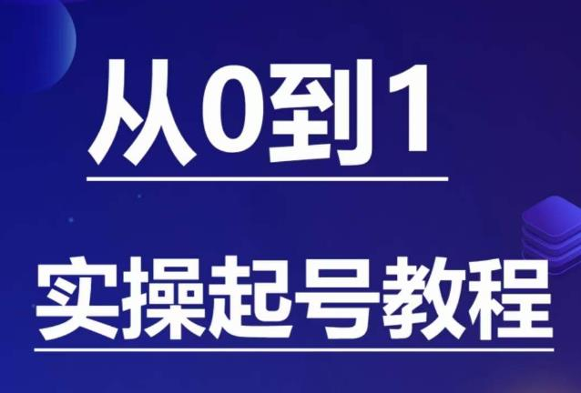 石野·小白起号实操教程，​掌握各种起号的玩法技术，了解流量的核心_拾壹资源网