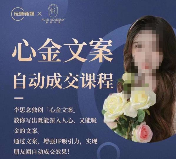 心金文案自动成交课程，教你写出既能深入人心又能吸金的文案，实现朋友圈自动成交效果_拾壹资源网