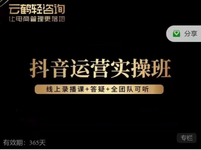 抖音运营实操班,掌握让直播间人气飙升的方法_拾壹资源网