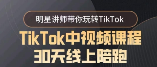 TikTok中视频课程30天线上陪跑,明星讲师带你玩转TikTok_拾壹资源网