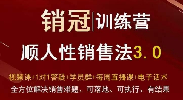 图片[1]_爆款！销冠训练营3.0之顺人性销售法，全方位解决销售难题、可落地、可执行、有结果