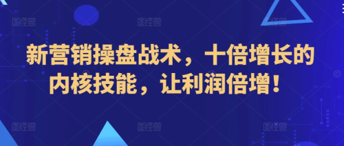新营销操盘战术,十倍增长的内核技能,让利润倍增!_拾壹资源网
