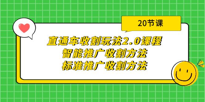 图片[1]_直通车收割玩法2.0课程：智能推广收割方法+标准推广收割方法（20节课）
