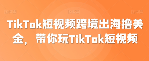 TikTok短视频跨境出海撸美金,带你玩TikTok短视频_拾壹资源网