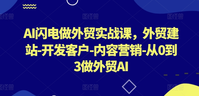图片[1]_AI闪电做外贸实战课，外贸建站-开发客户-内容营销-从0到3做外贸AI