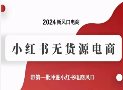 2024新风口电商,小红书无货源电商,带第一批冲进小红书电商风口_拾壹资源网
