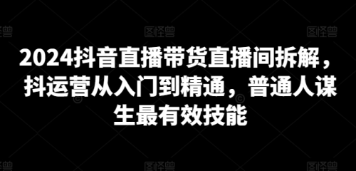 2024抖音直播带货直播间拆解,抖运营从入门到精通,普通人谋生最有效技能_拾壹资源网