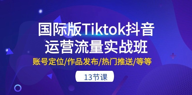 图片[1]_国际版Tiktok抖音运营流量实战班：账号定位/作品发布/热门推送/等等