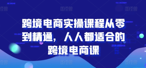 唐主跨境电商实操课程从零到精通，人人都适合的跨境电商课_拾壹资源网