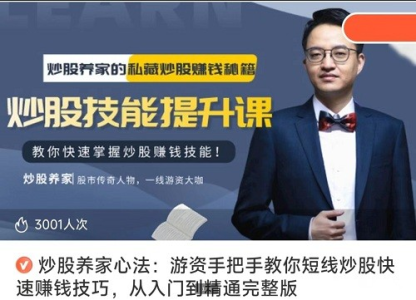 【炒股养家心法】《游资手把手教你短线炒股快速赚钱技巧,从入门到精通完整版》_拾壹资源网