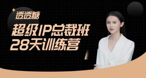 透透糖·超级IP总裁班28天训练营-5月新课,新媒体高效获取能变现的精准流量_拾壹资源网