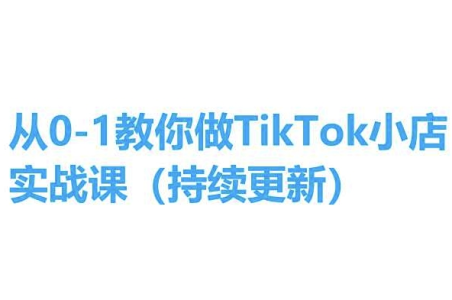 从0-1教你做TikTok小店实操课(持续更新),手把手教你,简单易学_拾壹资源网