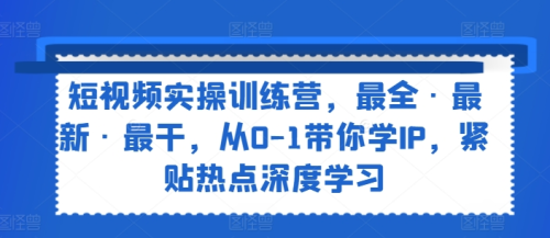 短视频实操训练营,最全·最新·最干,从0-1带你学IP,紧贴热点深度学习_拾壹资源网