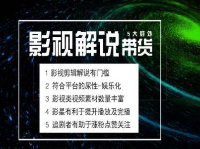 电影解说剪辑实操带货全新蓝海市场，电影解说实操课程_拾壹资源网