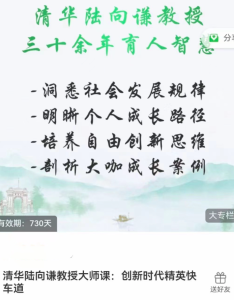 清华陆向谦教授大师课:创新时代精英快车道_拾壹资源网