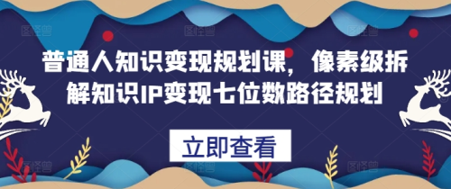 鹿盈盈普通人知识变现规划课，像素级拆解知识IP变现七位数路径规划_拾壹资源网
