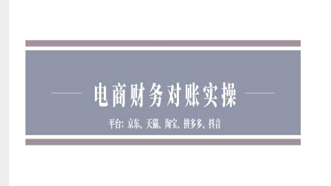 小佐电商财务对账实操-京东天猫淘宝拼多多抖音电商财务对账_拾壹资源网