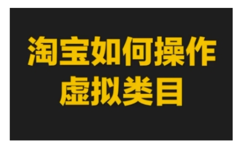 淘宝如何操作虚拟类目，淘宝虚拟类目玩法实操教程_拾壹资源网
