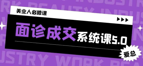 面诊成交系统课5.0，2025开年福利课，专注美业成交10年_拾壹资源网