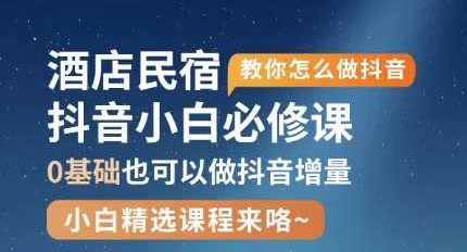 姜姜-酒店民宿自运营抖音0-1进阶课,主打最懂酒店名宿人的自运营抖音打法_拾壹资源网